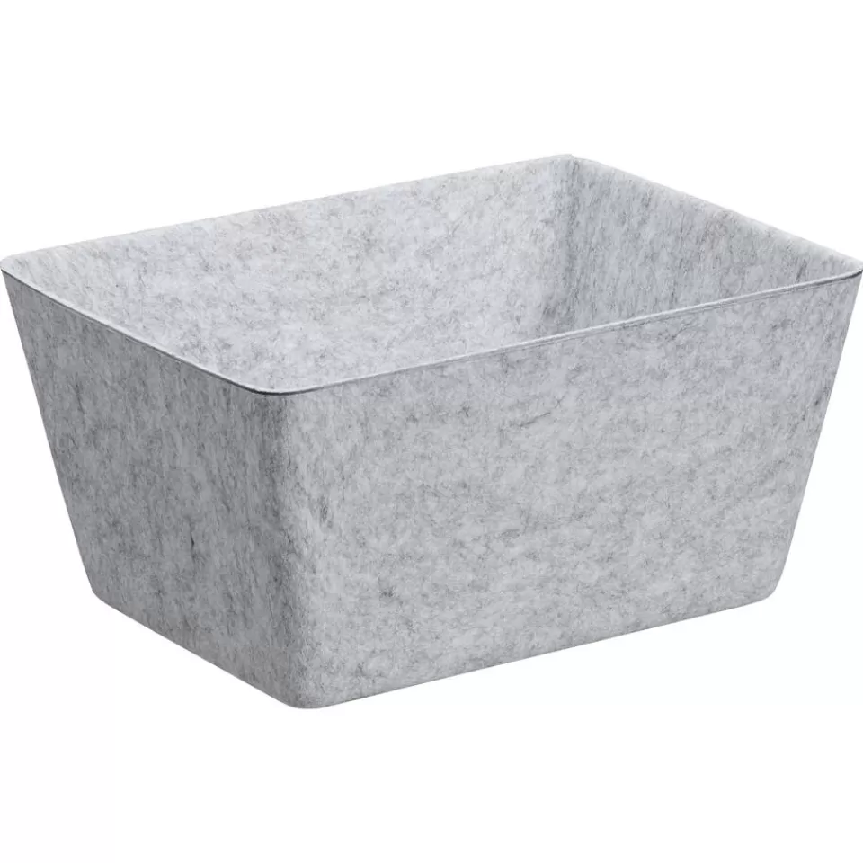 Kwantum Mand Vilt Grijs 30x23x15cm | Manden | Decoratieve Opbergdozen